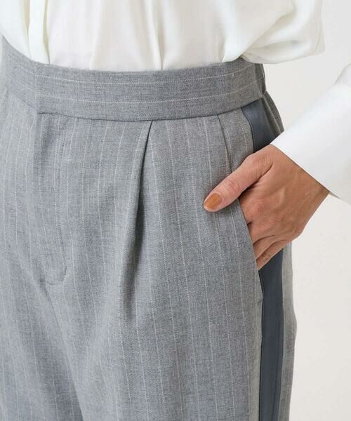 GEORGES RECH / ジョルジュ・レッシュ その他パンツ | [日本製]サイドラインウールストライプワイドパンツ | 詳細11