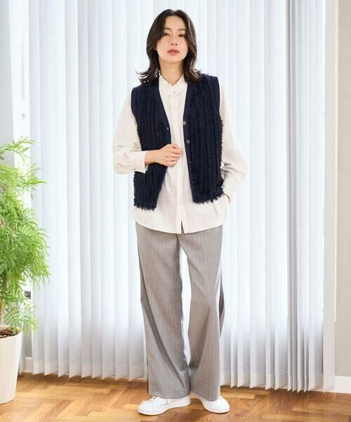 GEORGES RECH / ジョルジュ・レッシュ その他パンツ | [日本製]サイドラインウールストライプワイドパンツ | 詳細15