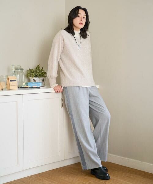 GEORGES RECH / ジョルジュ・レッシュ その他パンツ | [日本製]サイドラインウールストライプワイドパンツ | 詳細17