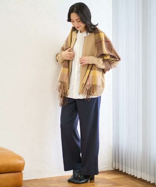 GEORGES RECH / ジョルジュ・レッシュ その他パンツ | [日本製]サイドラインウールストライプワイドパンツ | 詳細28