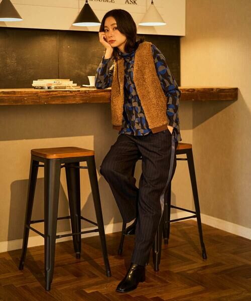 GEORGES RECH / ジョルジュ・レッシュ その他パンツ | [日本製]サイドラインウールストライプワイドパンツ | 詳細29