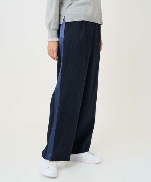 GEORGES RECH / ジョルジュ・レッシュ その他パンツ | [日本製]サイドラインウールストライプワイドパンツ | 詳細3