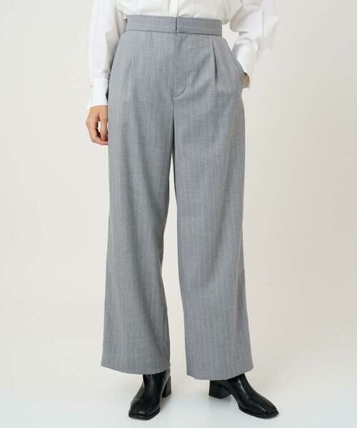 GEORGES RECH / ジョルジュ・レッシュ その他パンツ | [日本製]サイドラインウールストライプワイドパンツ | 詳細4