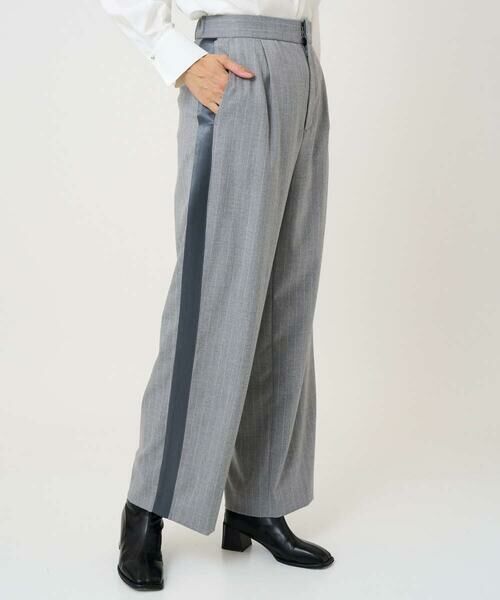 GEORGES RECH / ジョルジュ・レッシュ その他パンツ | [日本製]サイドラインウールストライプワイドパンツ | 詳細5