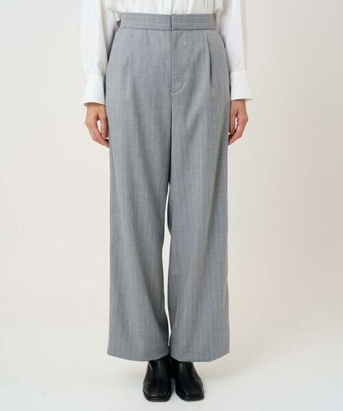 GEORGES RECH / ジョルジュ・レッシュ その他パンツ | [日本製]サイドラインウールストライプワイドパンツ | 詳細6