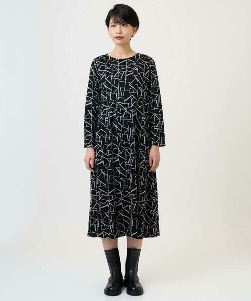 GEORGES RECH / ジョルジュ・レッシュ ロング・マキシ丈ワンピース | [日本製]ダブルフェイスロゴワンピース | 詳細1