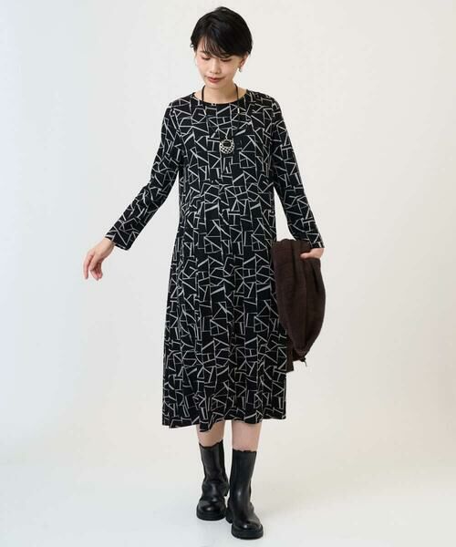 GEORGES RECH / ジョルジュ・レッシュ ロング・マキシ丈ワンピース | [日本製]ダブルフェイスロゴワンピース | 詳細10