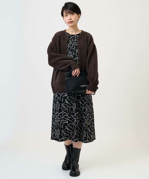 GEORGES RECH / ジョルジュ・レッシュ ロング・マキシ丈ワンピース | [日本製]ダブルフェイスロゴワンピース | 詳細11