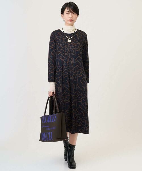 GEORGES RECH / ジョルジュ・レッシュ ロング・マキシ丈ワンピース | [日本製]ダブルフェイスロゴワンピース | 詳細12