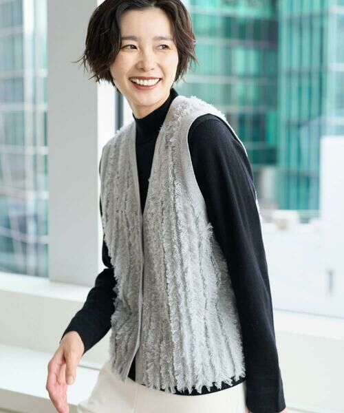 GEORGES RECH / ジョルジュ・レッシュ ベスト | ラメジャガードシャギーニットベスト | 詳細1