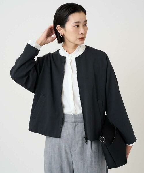 GEORGES RECH / ジョルジュ・レッシュ ノーカラージャケット | [セットアップ対応]ノーカラージャージージップ羽織 | 詳細1
