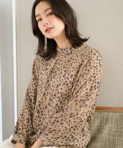 GEORGES RECH / ジョルジュ・レッシュ シャツ・ブラウス | [日本製/セットアップ対応]レオパードロールネックブラウス