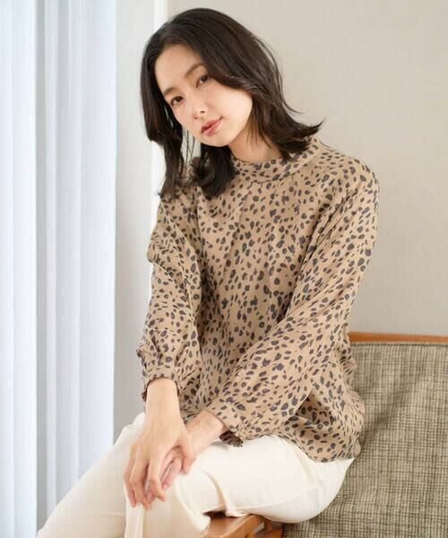 GEORGES RECH / ジョルジュ・レッシュ シャツ・ブラウス | [日本製/セットアップ対応]レオパードロールネックブラウス | 詳細1