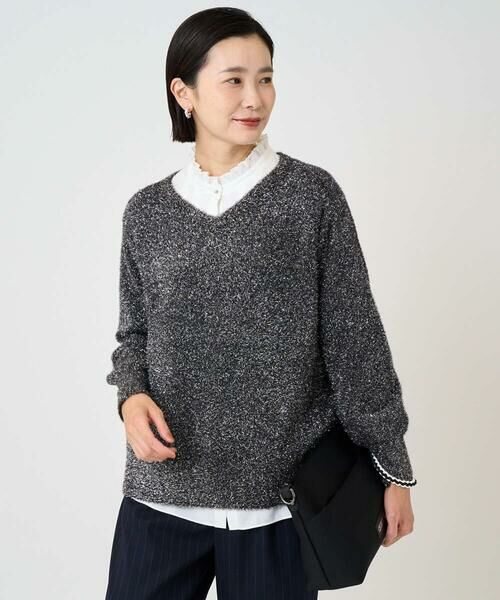 GEORGES RECH / ジョルジュ・レッシュ ニット・セーター | メタリックシャギーVネックニット | 詳細1