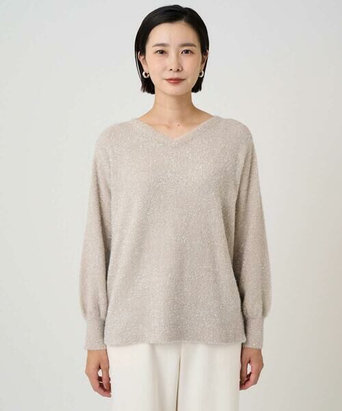GEORGES RECH / ジョルジュ・レッシュ ニット・セーター | メタリックシャギーVネックニット | 詳細3