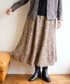 GEORGES RECH / ジョルジュ・レッシュ ロング・マキシ丈スカート | [日本製/セットアップ対応]レオパードギャザーフレアスカート