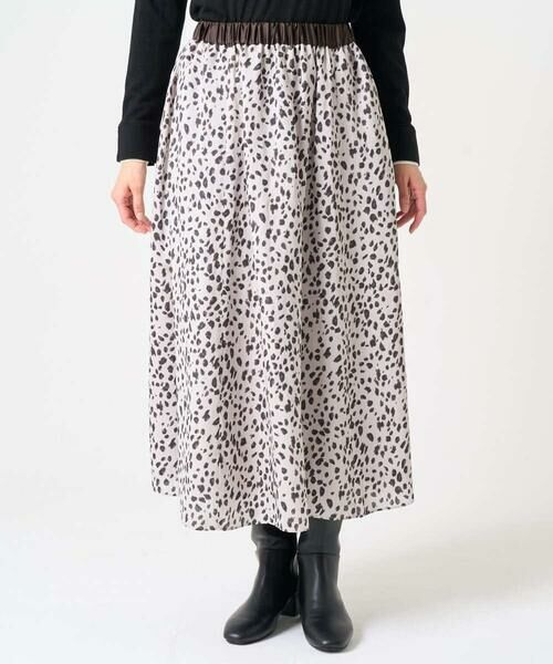 GEORGES RECH / ジョルジュ・レッシュ ロング・マキシ丈スカート | [日本製/セットアップ対応]レオパードギャザーフレアスカート | 詳細1