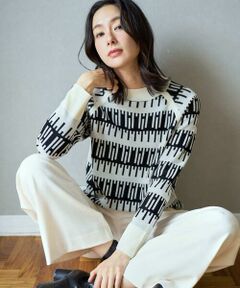 ジオメトリックジャガードウールニット