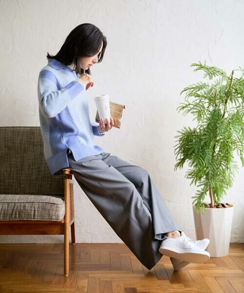 GEORGES RECH / ジョルジュ・レッシュ ニット・セーター | メランジブークレ襟付きニット | 詳細14