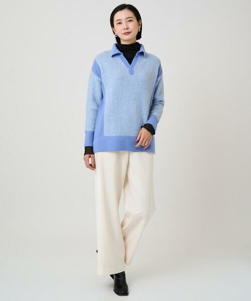 GEORGES RECH / ジョルジュ・レッシュ ニット・セーター | メランジブークレ襟付きニット | 詳細15