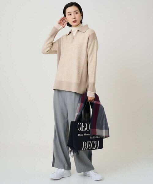 GEORGES RECH / ジョルジュ・レッシュ ニット・セーター | メランジブークレ襟付きニット | 詳細19