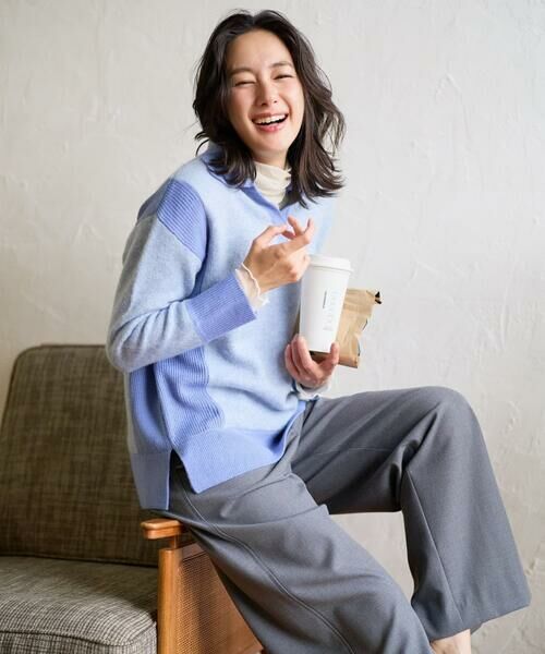 GEORGES RECH / ジョルジュ・レッシュ ニット・セーター | メランジブークレ襟付きニット | 詳細3