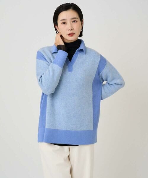 GEORGES RECH / ジョルジュ・レッシュ ニット・セーター | メランジブークレ襟付きニット | 詳細4