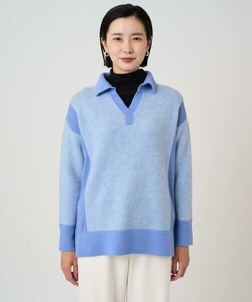 GEORGES RECH / ジョルジュ・レッシュ ニット・セーター | メランジブークレ襟付きニット | 詳細5