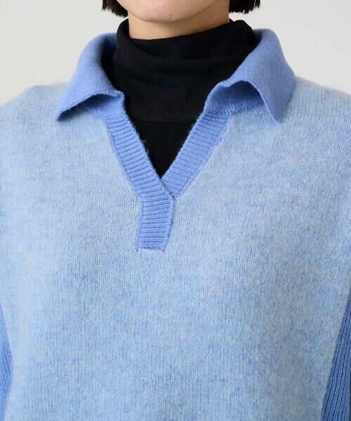 GEORGES RECH / ジョルジュ・レッシュ ニット・セーター | メランジブークレ襟付きニット | 詳細8