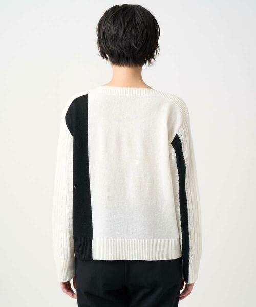 GEORGES RECH / ジョルジュ・レッシュ ニット・セーター | バイカラーボートネックケーブルニット | 詳細5