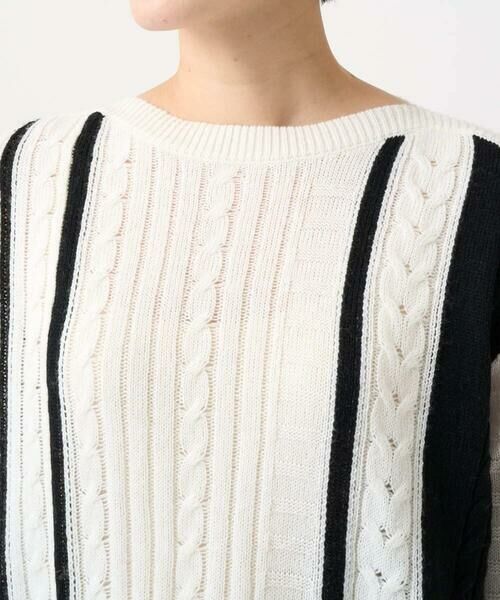 GEORGES RECH / ジョルジュ・レッシュ ニット・セーター | バイカラーボートネックケーブルニット | 詳細6