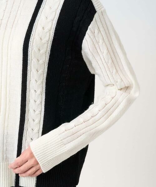 GEORGES RECH / ジョルジュ・レッシュ ニット・セーター | バイカラーボートネックケーブルニット | 詳細7