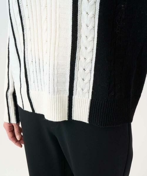 GEORGES RECH / ジョルジュ・レッシュ ニット・セーター | バイカラーボートネックケーブルニット | 詳細8