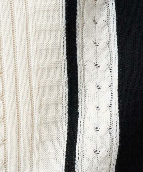 GEORGES RECH / ジョルジュ・レッシュ ニット・セーター | バイカラーボートネックケーブルニット | 詳細9