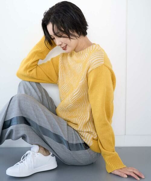 GEORGES RECH / ジョルジュ・レッシュ ニット・セーター | バイカラージャカードニット | 詳細1