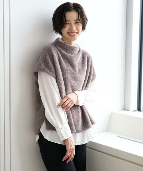 GEORGES RECH / ジョルジュ・レッシュ カットソー | [日本製]ボトルネックフレンチスリーブテディベスト | 詳細1