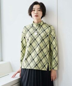 GEORGES RECH / ジョルジュ・レッシュ カットソー | へリンボンラインジャガードハイネックカットソー