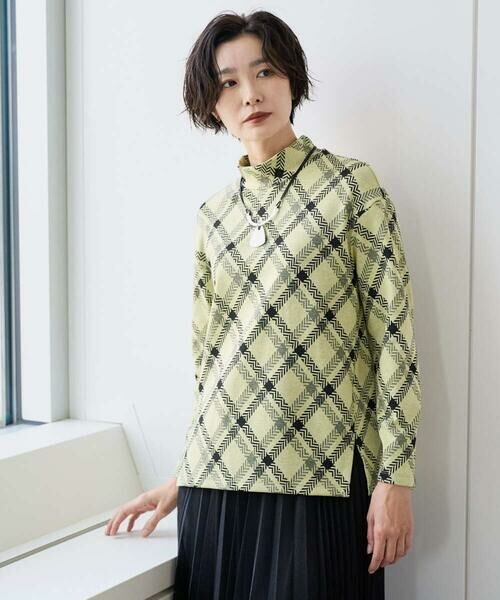 GEORGES RECH / ジョルジュ・レッシュ カットソー | へリンボンラインジャガードハイネックカットソー | 詳細1