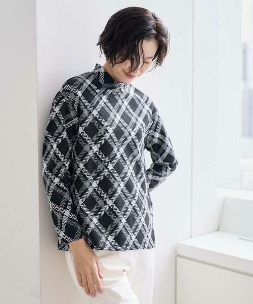 GEORGES RECH / ジョルジュ・レッシュ カットソー | へリンボンラインジャガードハイネックカットソー | 詳細2