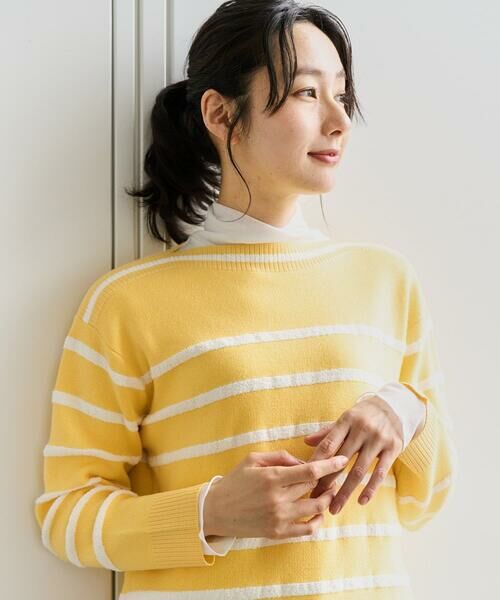 GEORGES RECH / ジョルジュ・レッシュ ニット・セーター | ブークレボーダーボートネックニット（イエロー）
