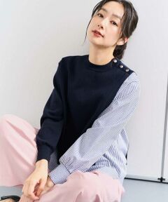 GEORGES RECH / ジョルジュ・レッシュ ニット・セーター | ストライプコンビアシンメトリーニット