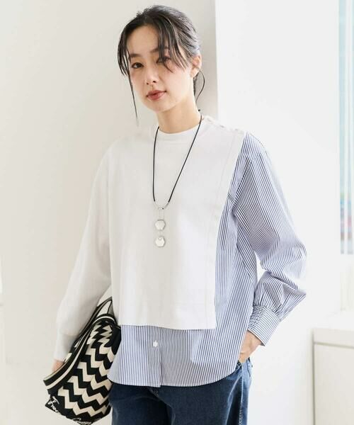 GEORGES RECH / ジョルジュ・レッシュ ニット・セーター | ストライプコンビアシンメトリーニット | 詳細1