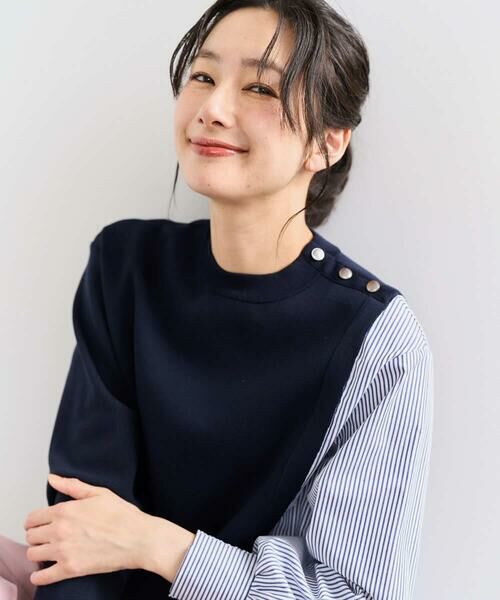 GEORGES RECH / ジョルジュ・レッシュ ニット・セーター | ストライプコンビアシンメトリーニット | 詳細4