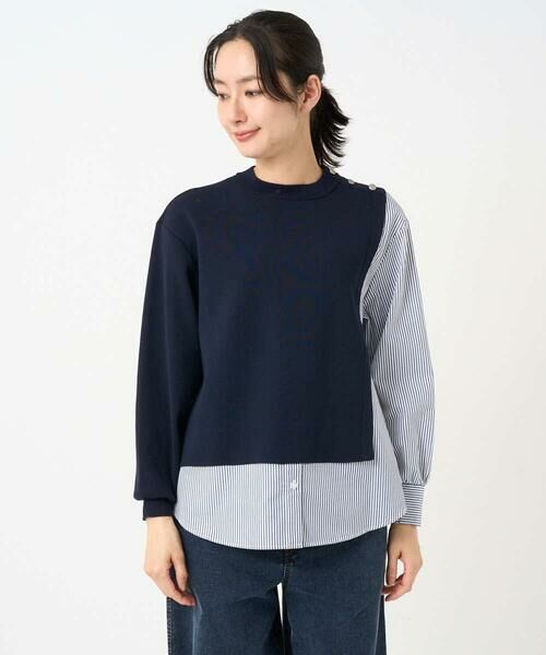 GEORGES RECH / ジョルジュ・レッシュ ニット・セーター | ストライプコンビアシンメトリーニット | 詳細5