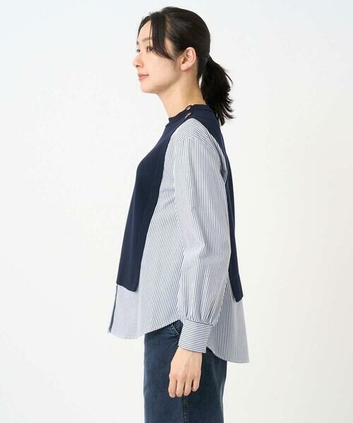 GEORGES RECH / ジョルジュ・レッシュ ニット・セーター | ストライプコンビアシンメトリーニット | 詳細6