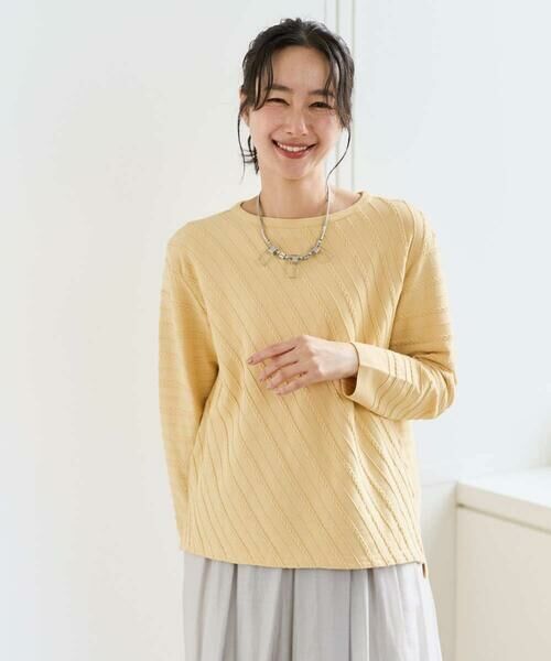 GEORGES RECH / ジョルジュ・レッシュ ニット・セーター | ケーブル柄ニットプルオーバー（イエロー）