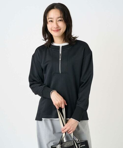 GEORGES RECH / ジョルジュ・レッシュ カットソー | ハーフジップジャージープルオーバー（ネイビー）