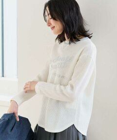 GEORGES RECH / ジョルジュ・レッシュ カットソー | ラメニットテープロゴ刺繍プルオーバー