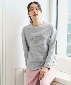 GEORGES RECH / ジョルジュ・レッシュ カットソー | ラメニットテープロゴ刺繍プルオーバー