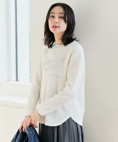 GEORGES RECH / ジョルジュ・レッシュ カットソー | ラメニットテープロゴ刺繍プルオーバー | 詳細1